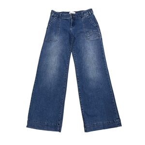 Sundance Wide Leg Jeans Boho Pants Medium Wash Denim Retro Flare Leg Medium Rise